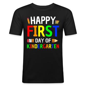 Premier jour de la maternelle - T-shirt près du corps Homme - noir - Devant - Nik (191cm)