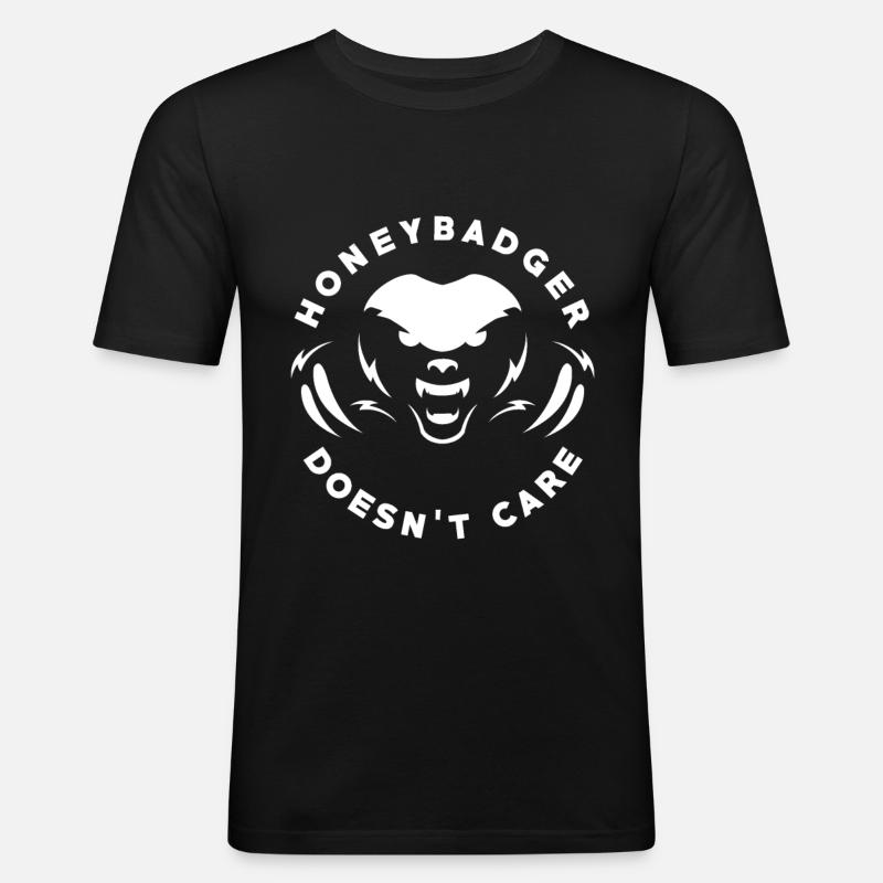 Honigdachs Raubtier - Männer Slim Fit T-Shirt - Schwarz