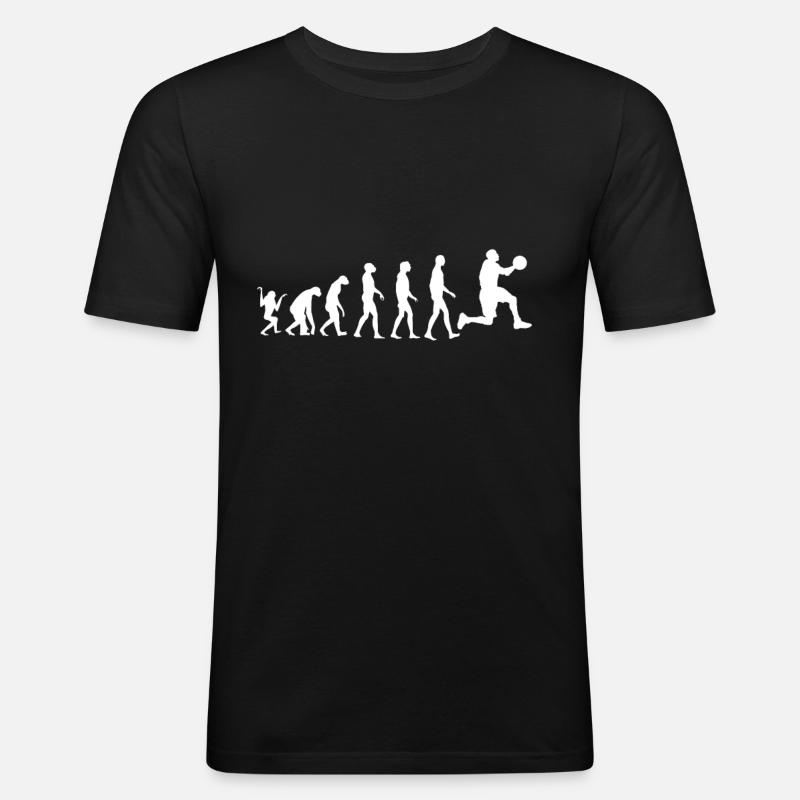 Basketball Evolution - Männer Slim Fit T-Shirt - Schwarz