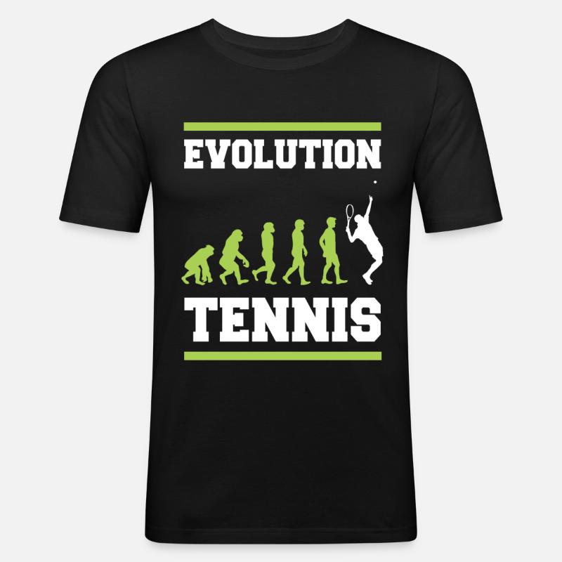 Tennis Evolution - Männer Slim Fit T-Shirt - Schwarz