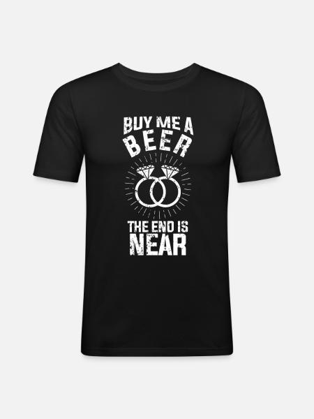 Junggesellenabschied T-Shirt - Männer Slim Fit T-Shirt - Schwarz