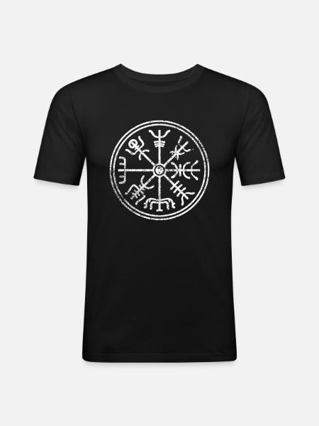 Viking compass symbols signs - Men's Slim Fit T-Shirt - black