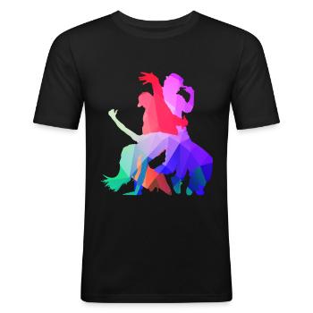 Hip Hop Dance - Männer Slim Fit T-Shirt - Schwarz - Vorne - Nik (191cm)