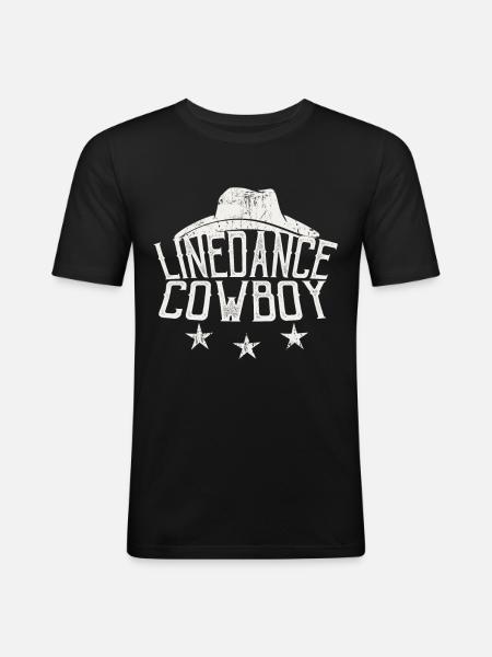 Linedance Cowboy Linedancer Gift - Men's Slim Fit T-Shirt - black