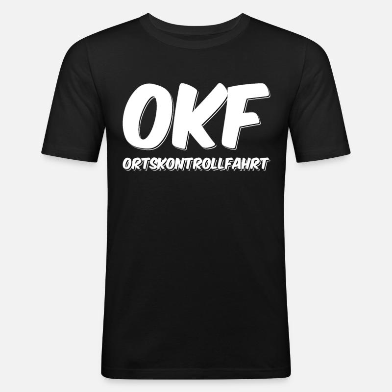OKF Ortskontrollfahrt - Männer Slim Fit T-Shirt - Schwarz