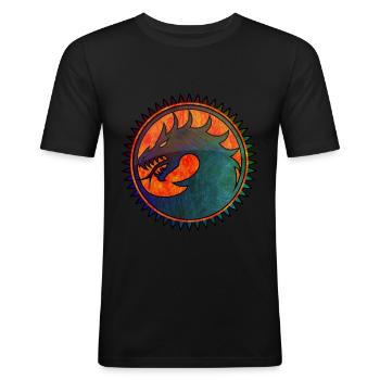 Dragon metallic / Dragon metallic scrach - Men's Slim Fit T-Shirt - black - Front - Nik (191cm)