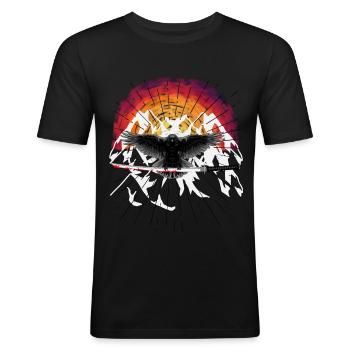 Sword Katana Crow Raven Fantasy Resurrection - Men's Slim Fit T-Shirt - black - Front - Nik (191cm)