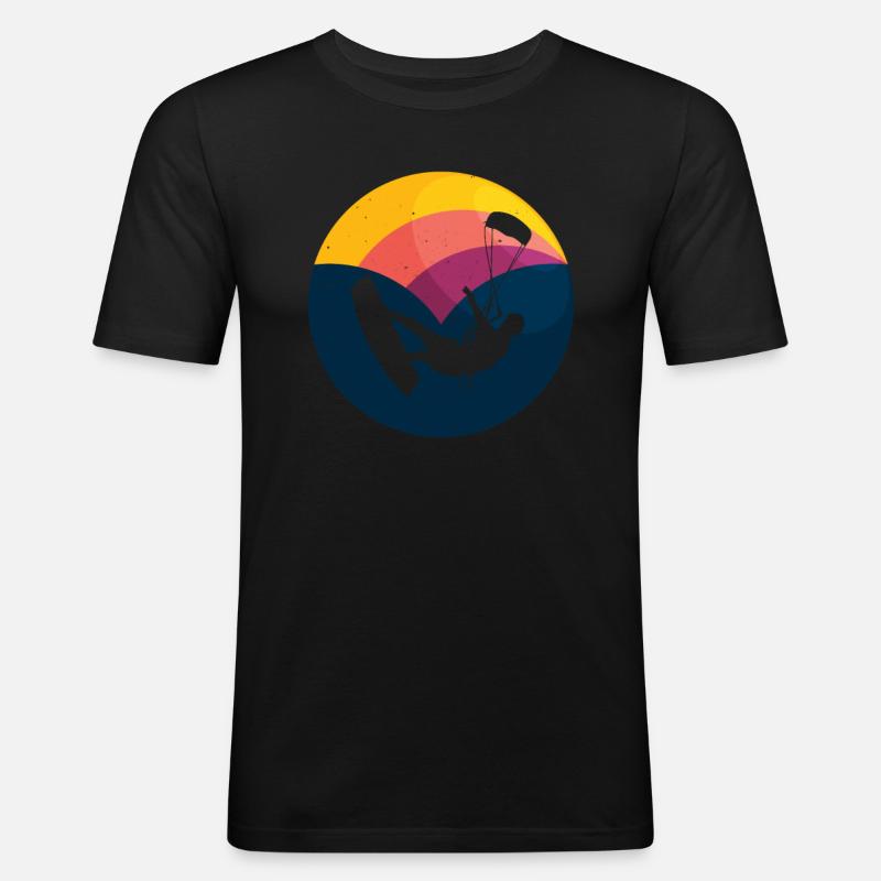 Kite Kiteboarding Kitesurfer Kiteboard Geschenk - Männer Slim Fit T-Shirt - Schwarz