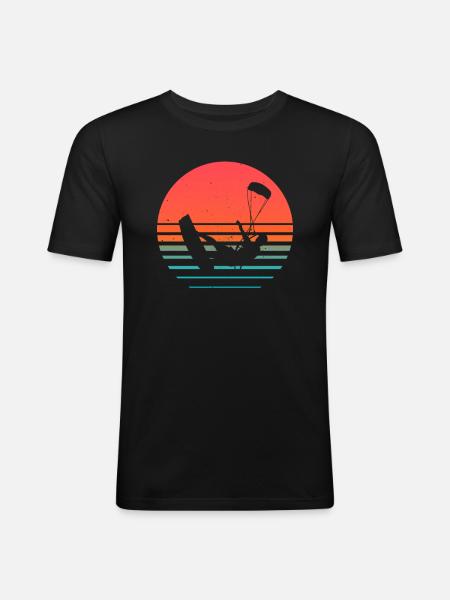 Kite Kiteboarding Kitesurfer Kiteboarding Gift - Men's Slim Fit T-Shirt - black