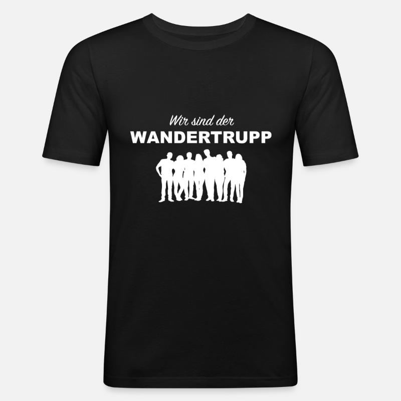 Wandertrupp Wanderspurch Wandergruppe - Männer Slim Fit T-Shirt - Schwarz