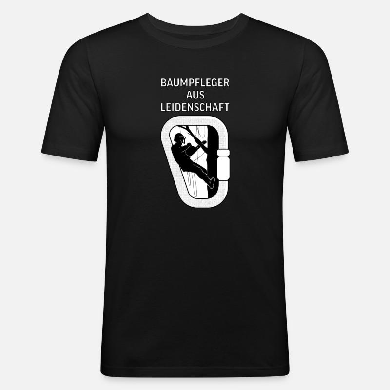 Baumkletterer Baumpfleger Arborist Baumpflege - Männer Slim Fit T-Shirt - Schwarz