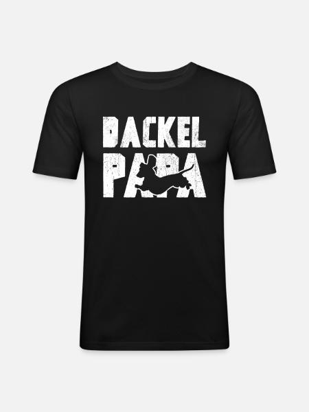 Dachshund Dad Master - Men's Slim Fit T-Shirt - black