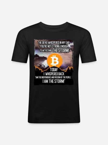 Bitcoin Storm - Men's Slim Fit T-Shirt - black
