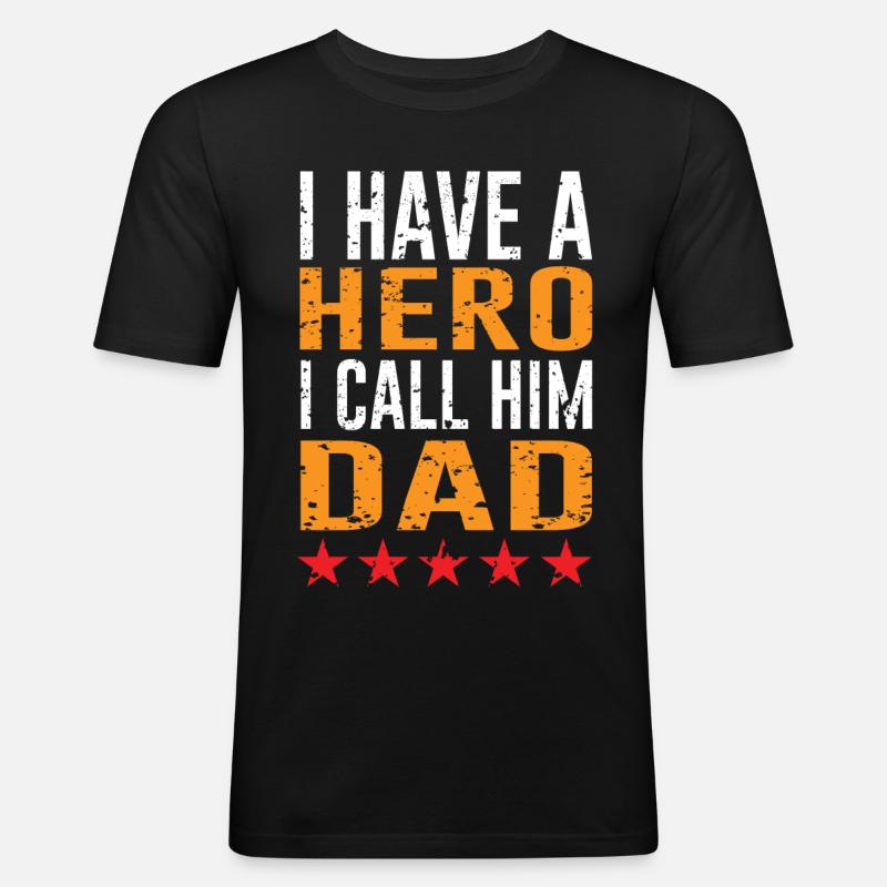 Bester Dad I Bester Papa - Männer Slim Fit T-Shirt - Schwarz