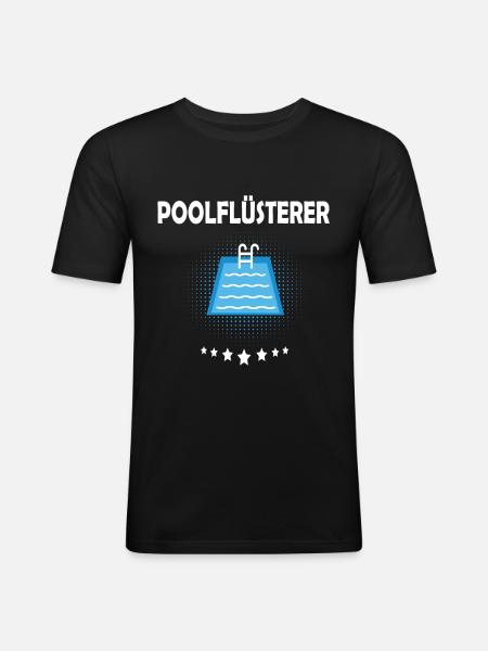 Poolflüsterer - Männer Slim Fit T-Shirt - Schwarz