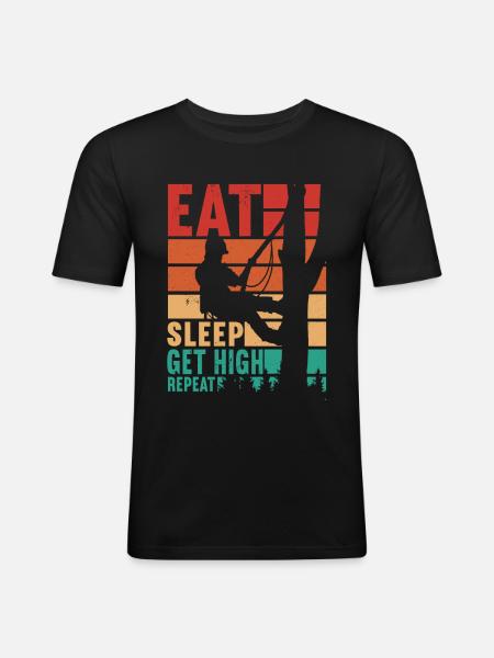 Arborist Baumpfleger - Männer Slim Fit T-Shirt - Schwarz