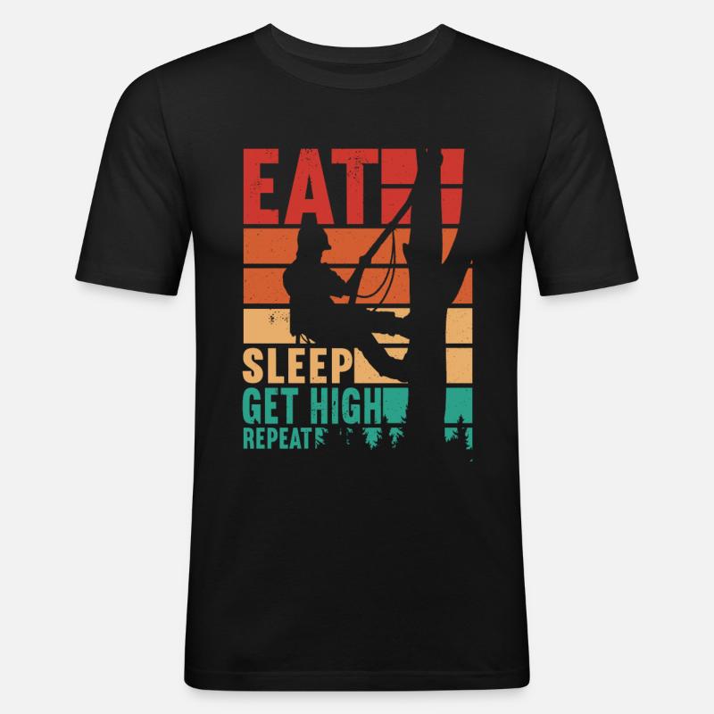 Arborist Baumpfleger - Männer Slim Fit T-Shirt - Schwarz