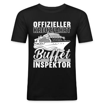Kreuzfahrt Kreuzfahrtschiff - Männer Slim Fit T-Shirt - Schwarz - Vorne - Nik (191cm)