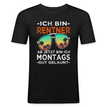Rentner Rente - Geschenk Rentenbeginn Männer - Männer Slim Fit T-Shirt - Schwarz - Vorne - Nik (191cm)