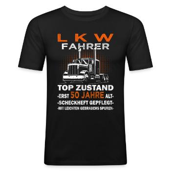 Trucker & LKW-Fahrer 50. Geburtstag - Männer Slim Fit T-Shirt - Schwarz - Vorne - Nik (191cm)