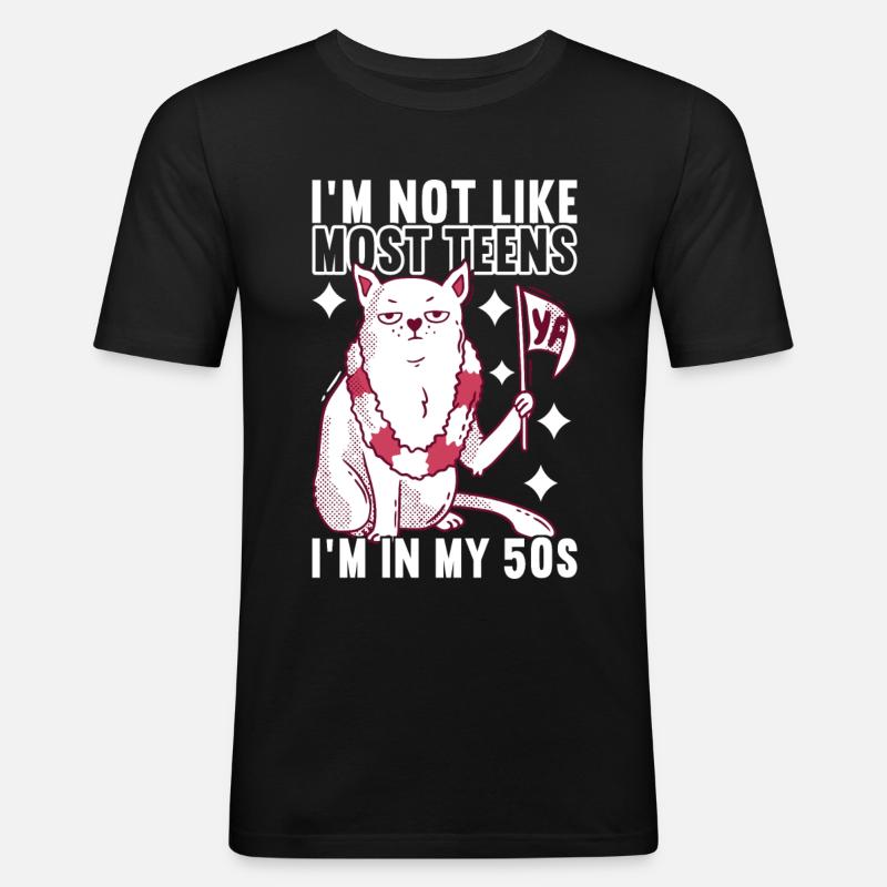 Grumpy Birthday - Männer Slim Fit T-Shirt - Schwarz
