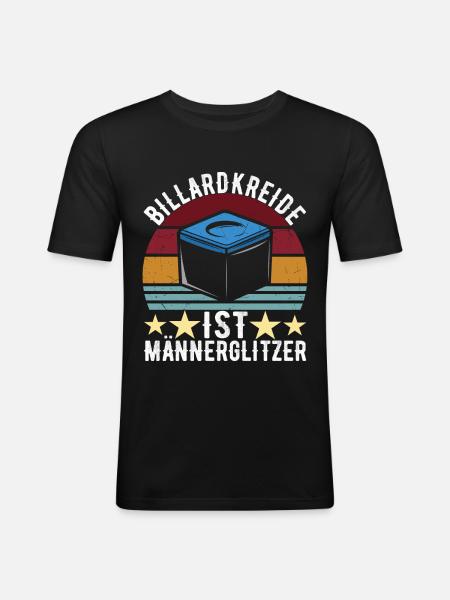 Pool Billard - Männer Slim Fit T-Shirt - Schwarz