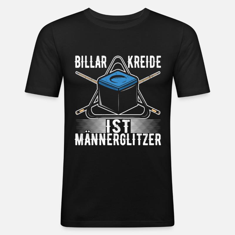 Pool Billard - Männer Slim Fit T-Shirt - Schwarz