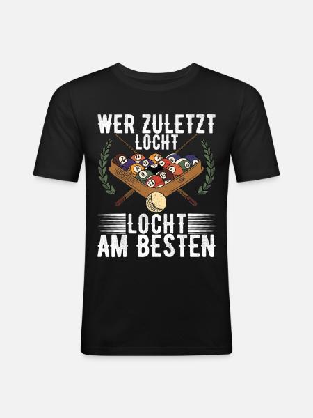 Pool Billard - Männer Slim Fit T-Shirt - Schwarz