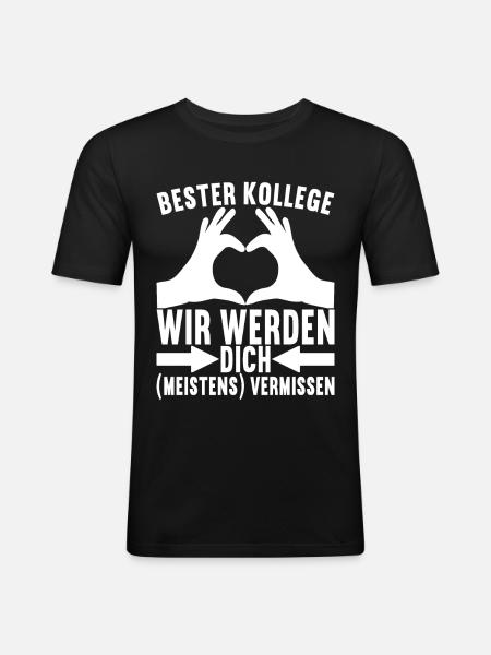 Abschiedsgeschenk Jobwechsel Kollege - Männer Slim Fit T-Shirt - Schwarz