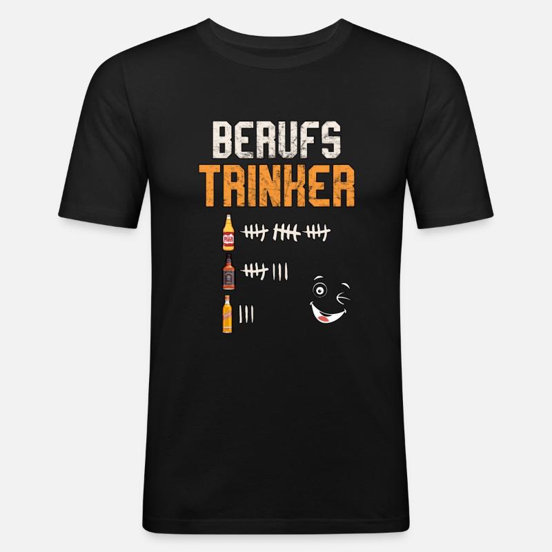 Berufstrinker - Männer Slim Fit T-Shirt - Schwarz