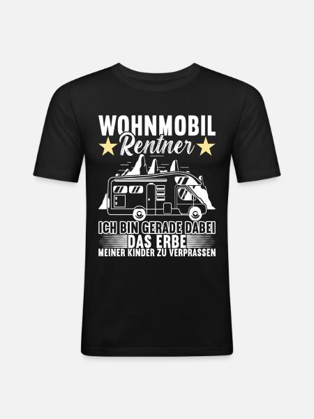 Camping Wohnmobil - Männer Slim Fit T-Shirt - Schwarz