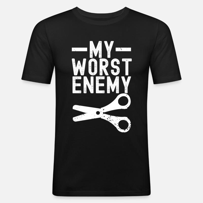 Linkshänder - Männer Slim Fit T-Shirt - Schwarz