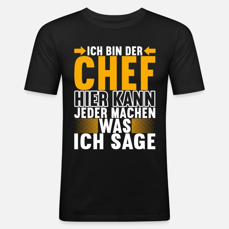 Abteilungsleiter Chef - Männer Slim Fit T-Shirt - Schwarz