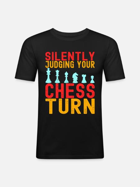 Joueurs d’échecs - T-shirt près du corps Homme - noir