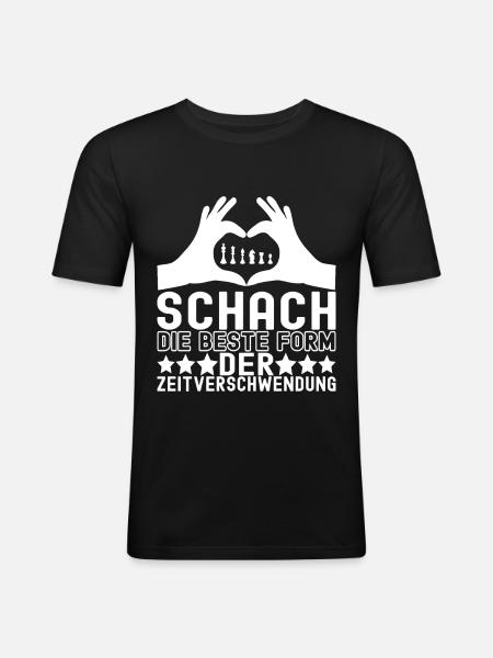 Schach Schachspieler - Männer Slim Fit T-Shirt - Schwarz