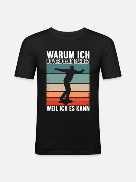 Hoverboard Skating - Männer Slim Fit T-Shirt - Schwarz