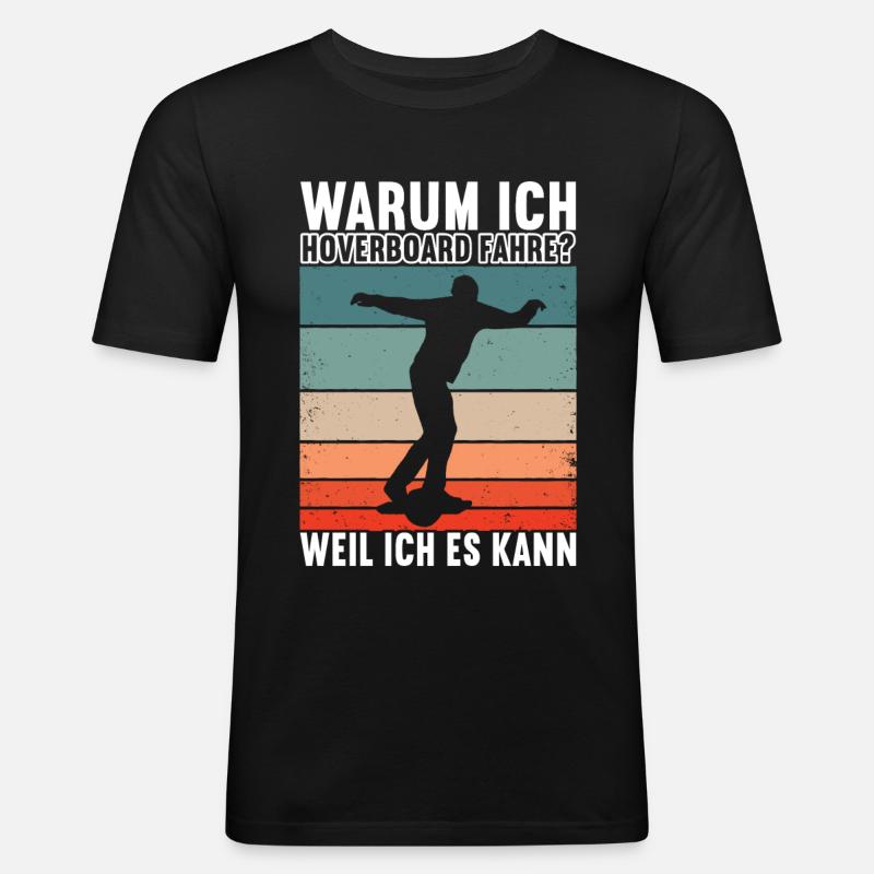Hoverboard Skating - Männer Slim Fit T-Shirt - Schwarz