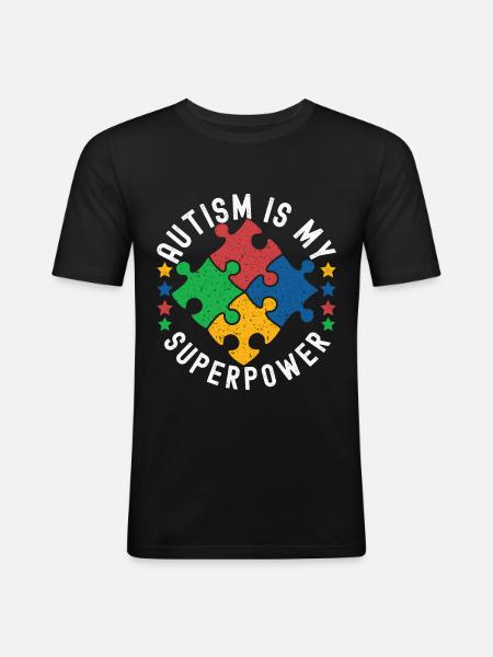 Autistic Autism Autistic - Men's Slim Fit T-Shirt - black