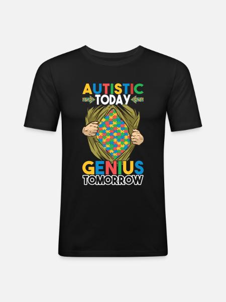 Autistic Autism Autistic - Men's Slim Fit T-Shirt - black