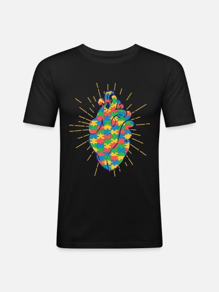 Autistic Autism Autistic - Men's Slim Fit T-Shirt - black