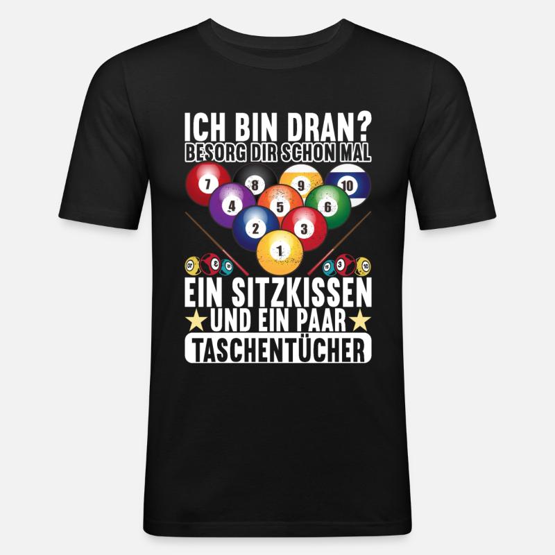 Pool Billard Billardspieler Pooltisch - Männer Slim Fit T-Shirt - Schwarz