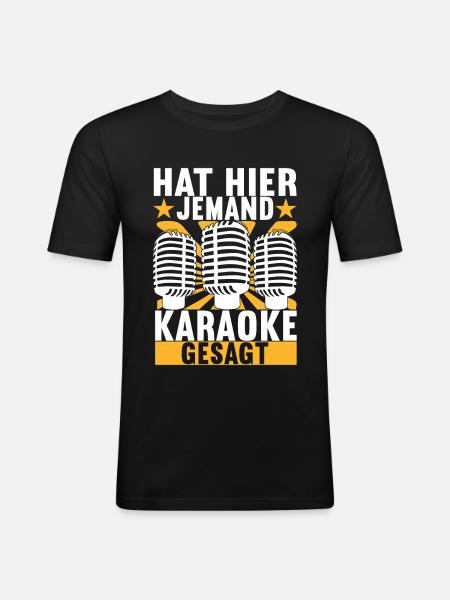 Karaoke Karaokeabend - Männer Slim Fit T-Shirt - Schwarz