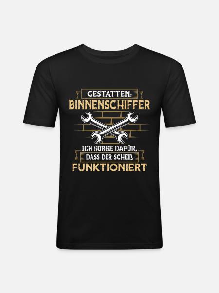 Binnenschiffer Boot Seemann - Männer Slim Fit T-Shirt - Schwarz