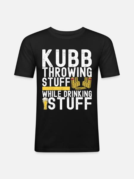 Kubb Viking Chess - Men's Slim Fit T-Shirt - black