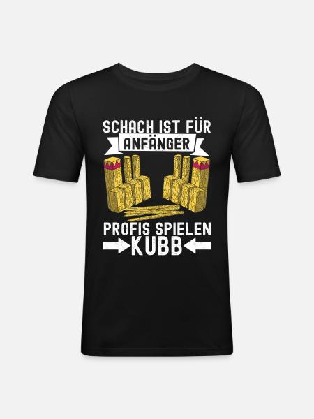 Kubb Wikinger Schach - Männer Slim Fit T-Shirt - Schwarz