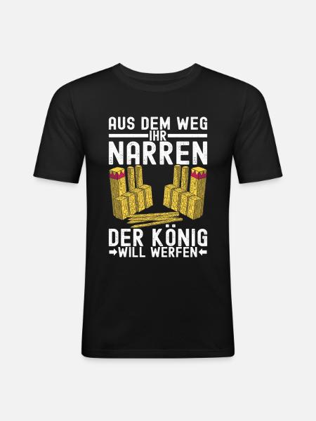 Kubb Wikinger Schach - Männer Slim Fit T-Shirt - Schwarz