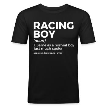 Racing Motorsport Dicton - T-shirt près du corps Homme - noir - Devant - Nik (191cm)