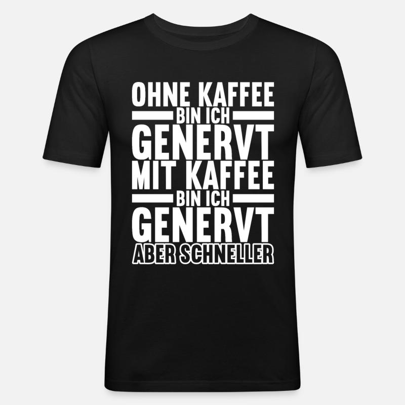 Kaffee Kaffeetrinker Büro - Männer Slim Fit T-Shirt - Schwarz