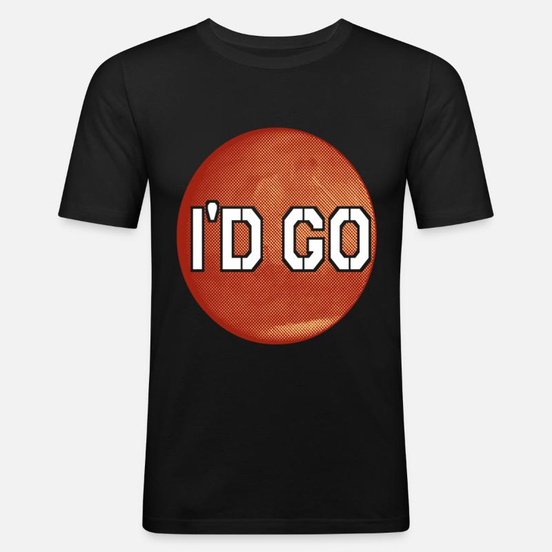 Mars Planet - Männer Slim Fit T-Shirt - Schwarz
