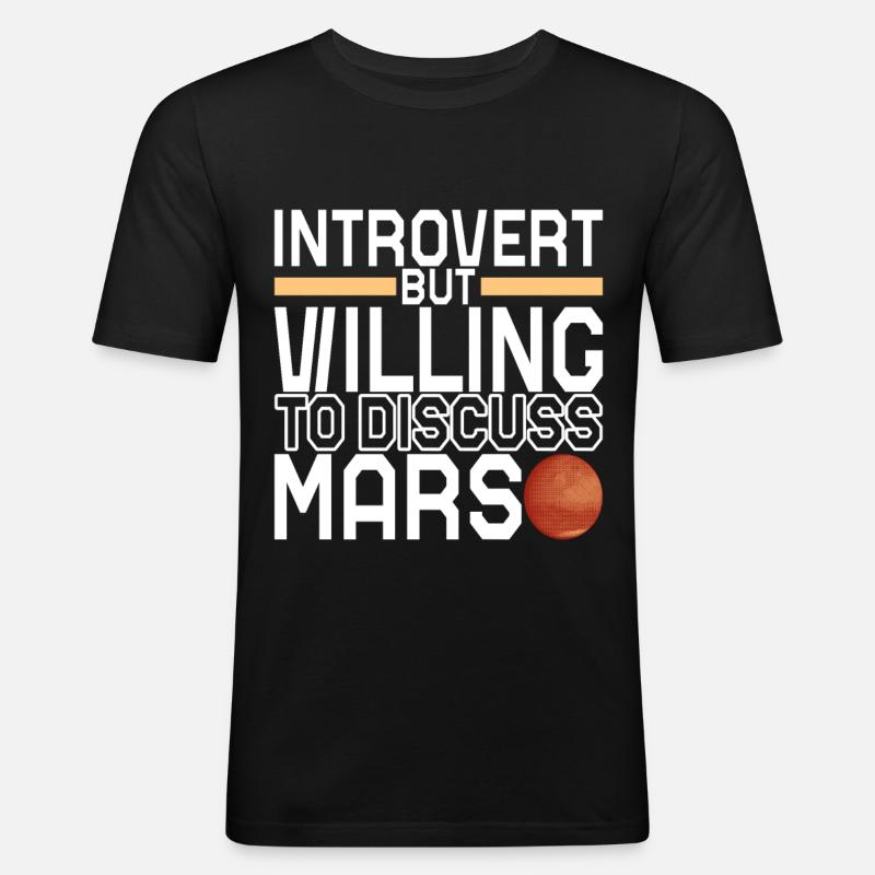 Mars Planet - Männer Slim Fit T-Shirt - Schwarz